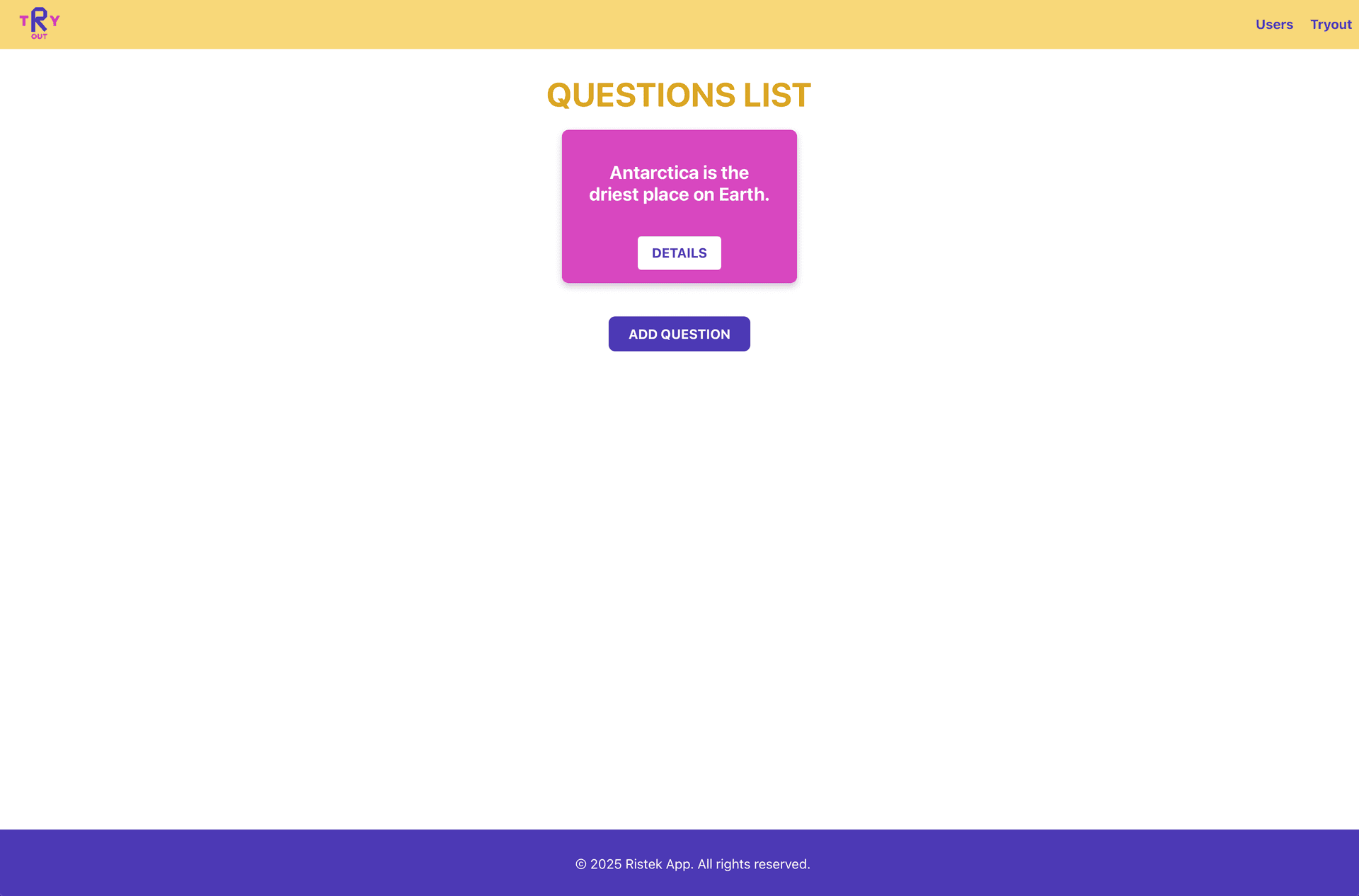 Tryout Website